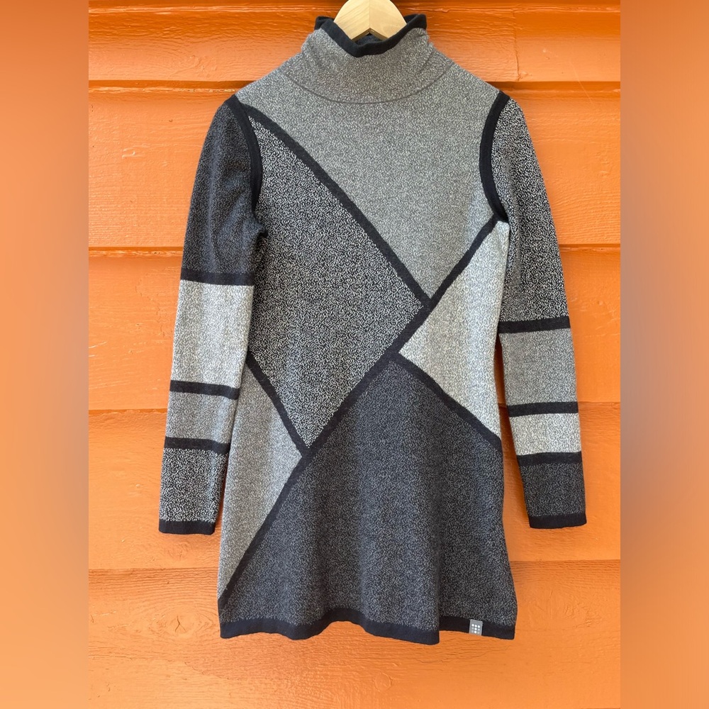 Mock neck mini merino wool blend sweater dress size small